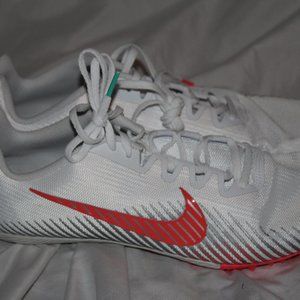 Men's US Size 13 -Nike Zoom Rival M 9 - AH1020-100 "White/Crimson-Hyper Jade"